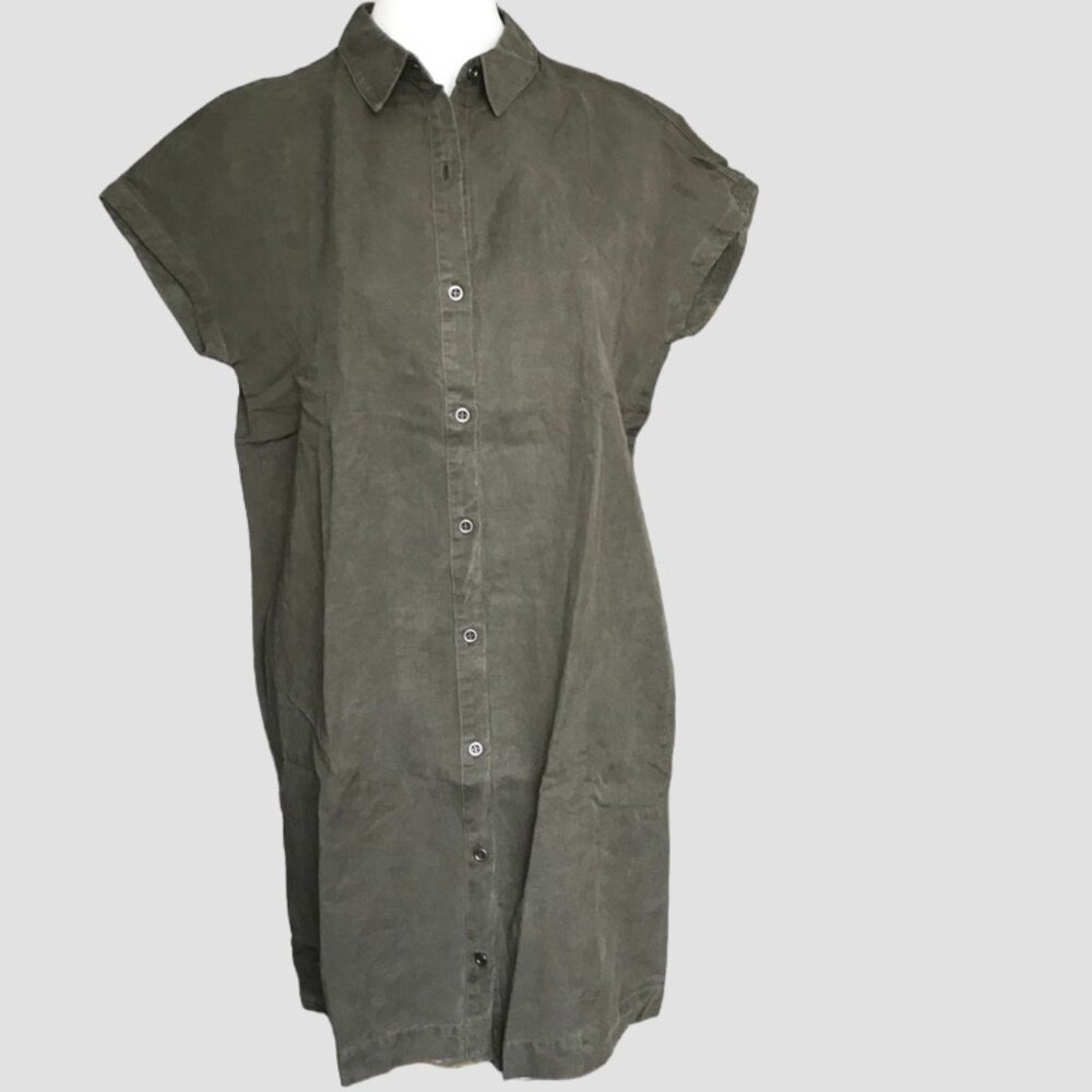 Eileen Fisher Classic Collar Boxy Shirt Dress in Oregano size XXS